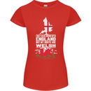 Wales My Roots Are Scottish Womens Petite Cut T-Shirt Red