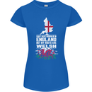 Wales My Roots Are Scottish Womens Petite Cut T-Shirt Royal Blue