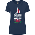 Wales My Roots Are Scottish Womens Wider Cut T-Shirt Navy Blue
