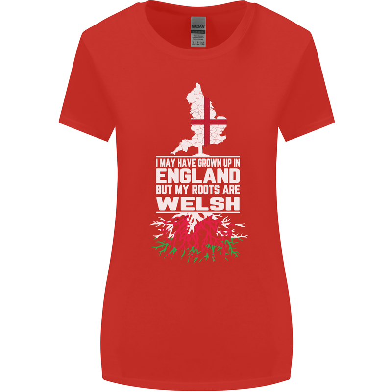 Wales My Roots Are Scottish Womens Wider Cut T-Shirt Red