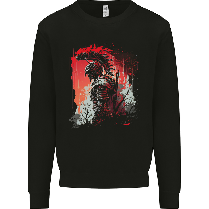 Wandering Gladiator Spartan Bodybuilding MMA Kids Sweatshirt Jumper Black