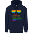 Want to Break Free Ride My Bike Funny LGBT Childrens Kids Hoodie Navy Blue