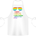 Want to Break Free Ride My Bike Funny LGBT Cotton Apron 100% Organic White