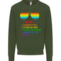 Want to Break Free Ride My Bike Funny LGBT Kids Sweatshirt Jumper Forest Green