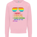 Want to Break Free Ride My Bike Funny LGBT Kids Sweatshirt Jumper Light Pink