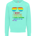 Want to Break Free Ride My Bike Funny LGBT Kids Sweatshirt Jumper Peppermint