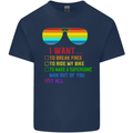 Want to Break Free Ride My Bike Funny LGBT Kids T-Shirt Childrens Navy Blue
