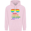 Want to Break Free Ride My Bike Funny LGBT Mens 80% Cotton Hoodie Light Pink