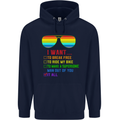 Want to Break Free Ride My Bike Funny LGBT Mens 80% Cotton Hoodie Navy Blue