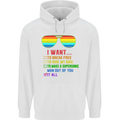 Want to Break Free Ride My Bike Funny LGBT Mens 80% Cotton Hoodie White