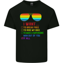 Want to Break Free Ride My Bike Funny LGBT Mens Cotton T-Shirt Tee Top Black