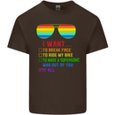 Want to Break Free Ride My Bike Funny LGBT Mens Cotton T-Shirt Tee Top Dark Chocolate