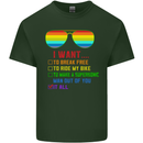 Want to Break Free Ride My Bike Funny LGBT Mens Cotton T-Shirt Tee Top Forest Green