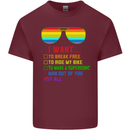 Want to Break Free Ride My Bike Funny LGBT Mens Cotton T-Shirt Tee Top Maroon