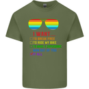 Want to Break Free Ride My Bike Funny LGBT Mens Cotton T-Shirt Tee Top Military Green
