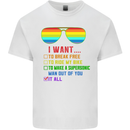 Want to Break Free Ride My Bike Funny LGBT Mens Cotton T-Shirt Tee Top White