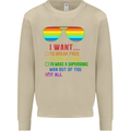 Want to Break Free Ride My Bike Funny LGBT Mens Sweatshirt Jumper Sand