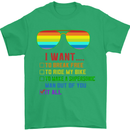 Want to Break Free Ride My Bike Funny LGBT Mens T-Shirt Cotton Gildan Irish Green