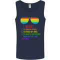 Want to Break Free Ride My Bike Funny LGBT Mens Vest Tank Top Navy Blue