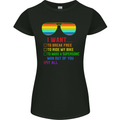 Want to Break Free Ride My Bike Funny LGBT Womens Petite Cut T-Shirt Black