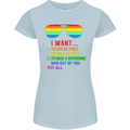Want to Break Free Ride My Bike Funny LGBT Womens Petite Cut T-Shirt Light Blue
