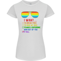 Want to Break Free Ride My Bike Funny LGBT Womens Petite Cut T-Shirt White