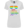Want to Break Free Ride My Bike Funny LGBT Womens Wider Cut T-Shirt White