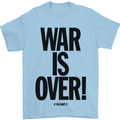 War Is Over if You Want It John Lennon Mens T-Shirt Cotton Gildan Light Blue