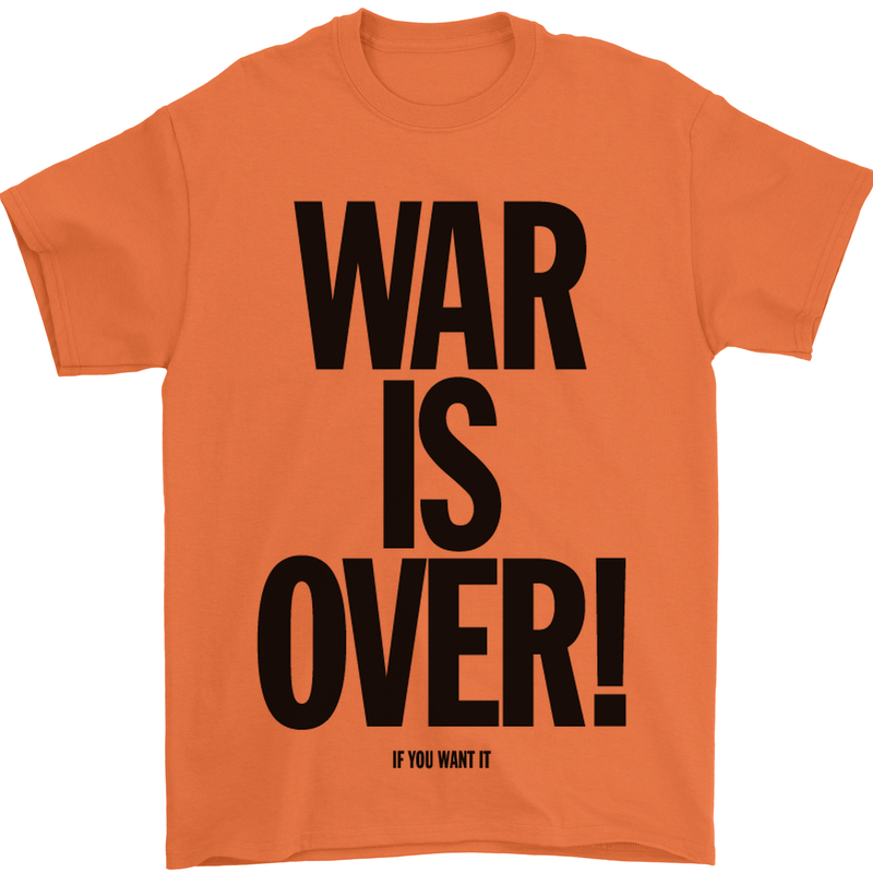 War Is Over if You Want It John Lennon Mens T-Shirt Cotton Gildan Orange