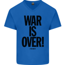 War Is Over if You Want It John Lennon Mens V-Neck Cotton T-Shirt Royal Blue