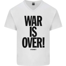 War Is Over if You Want It John Lennon Mens V-Neck Cotton T-Shirt White