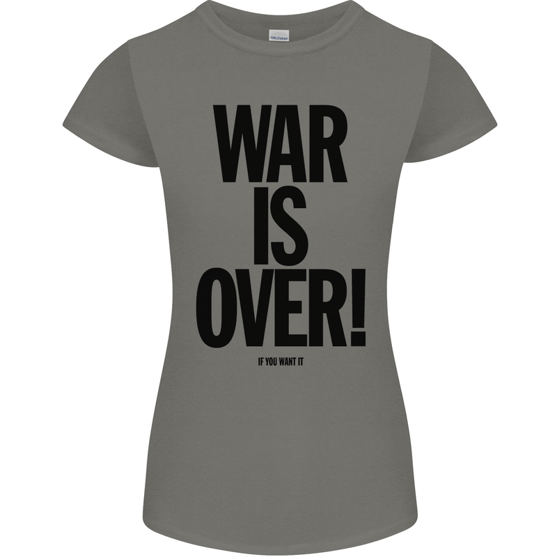 War Is Over if You Want It John Lennon Womens Petite Cut T-Shirt Charcoal