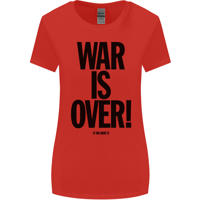 War Is Over if You Want It John Lennon Womens Wider Cut T-Shirt Red
