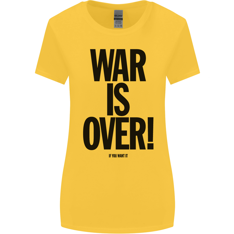 War Is Over if You Want It John Lennon Womens Wider Cut T-Shirt Yellow
