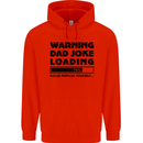 Warning Dad Joke Loading Father's Day Funny Mens 80% Cotton Hoodie Bright Red