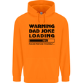 Warning Dad Joke Loading Father's Day Funny Mens 80% Cotton Hoodie Orange