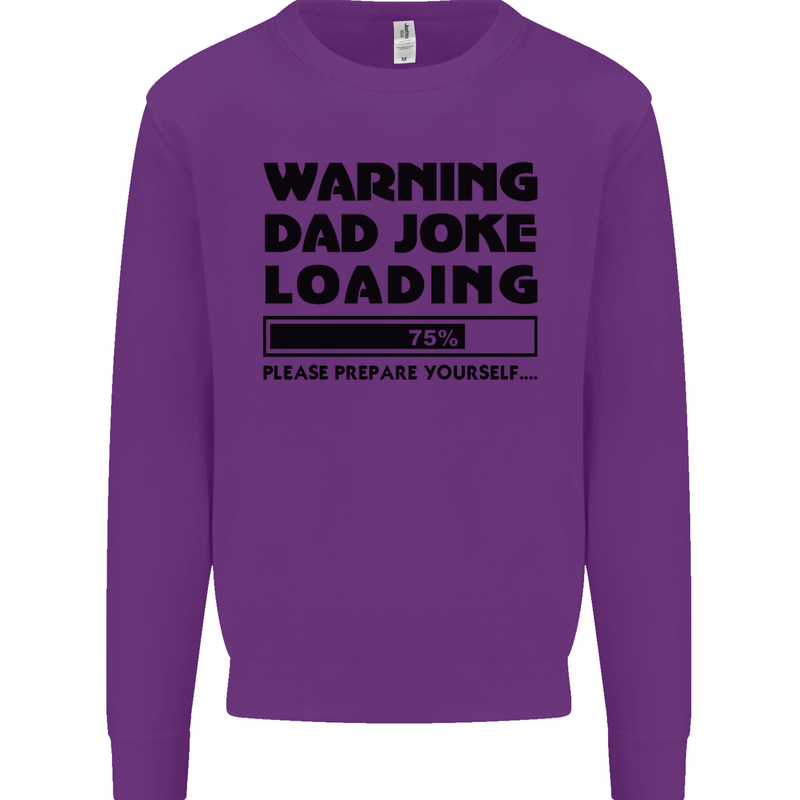Warning Dad Joke Loading Father's Day Funny Mens Sweatshirt Jumper Purple
