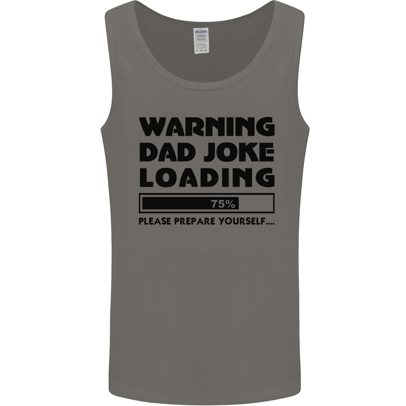 Warning Dad Joke Loading Father's Day Funny Mens Vest Tank Top Charcoal