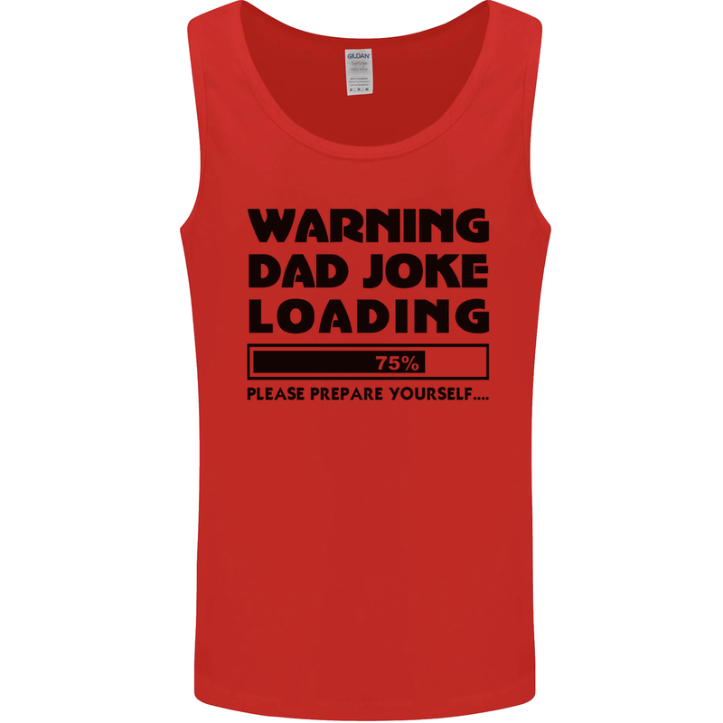 Warning Dad Joke Loading Father's Day Funny Mens Vest Tank Top Red