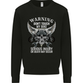 Warning Don' Touch My Bike Biker Motorcycle Mens Sweatshirt Jumper Black
