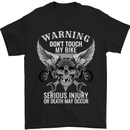 Warning Don' Touch My Bike Biker Motorcycle Mens T-Shirt Cotton Gildan Black
