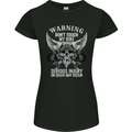Warning Don' Touch My Bike Biker Motorcycle Womens Petite Cut T-Shirt Black