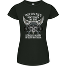 Warning Don' Touch My Bike Biker Motorcycle Womens Petite Cut T-Shirt Black