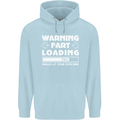 Warning Fart Loading Funny Farting Dad Childrens Kids Hoodie Light Blue
