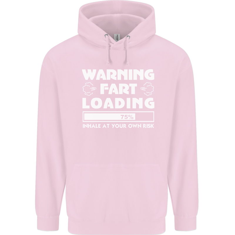 Warning Fart Loading Funny Farting Dad Childrens Kids Hoodie Light Pink