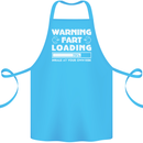Warning Fart Loading Funny Farting Dad Cotton Apron 100% Organic Turquoise