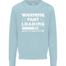 Warning Fart Loading Funny Farting Dad Kids Sweatshirt Jumper Light Blue