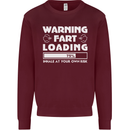 Warning Fart Loading Funny Farting Dad Kids Sweatshirt Jumper Maroon
