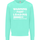 Warning Fart Loading Funny Farting Dad Kids Sweatshirt Jumper Peppermint