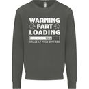 Warning Fart Loading Funny Farting Dad Kids Sweatshirt Jumper Storm Grey